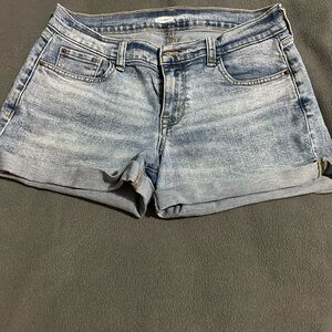 Old Navy Blue Jean Shorts with Distressed Cuffed Hem